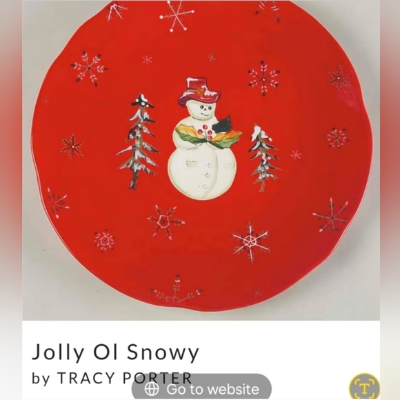 JOLLY Ol' SNOWY PLATE by Tracy Porter Set of 2 ONLY IN THIS SALE - Picture 6 of 9